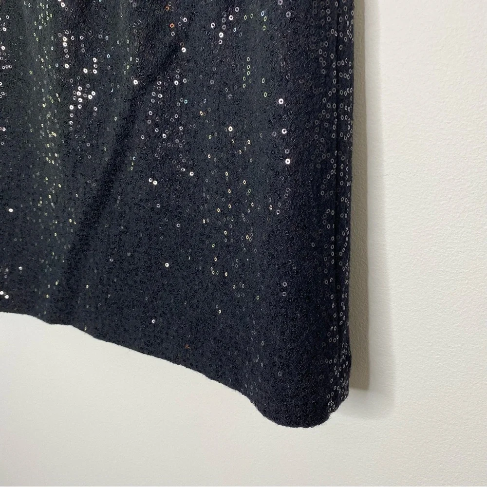Loft Black Sequin Wool Blend Skirt